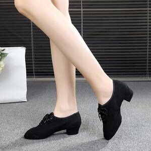 D&S Women's Suede 3.5cm Heel Teaching & Practice Ballroom Dance Shoes - US 5